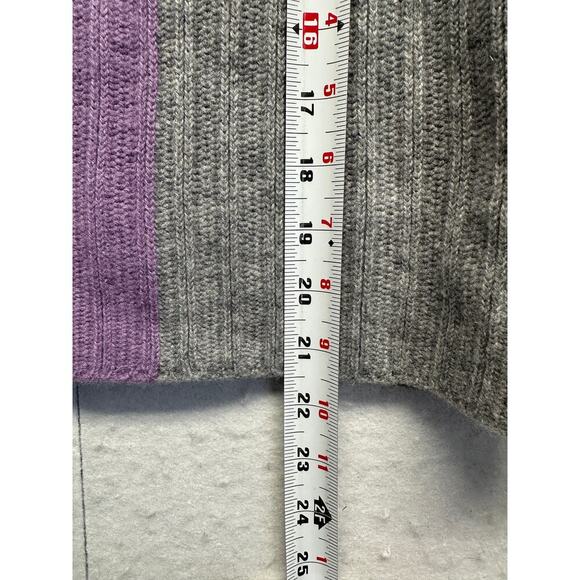 Colorblock Wool Cashmere Blend Turtleneck Women Sweater Classy Old Money XS - Picture 6 of 10
